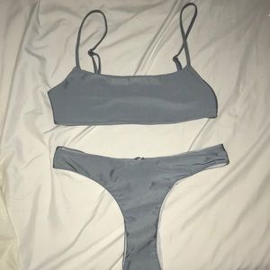 gray swimsuit